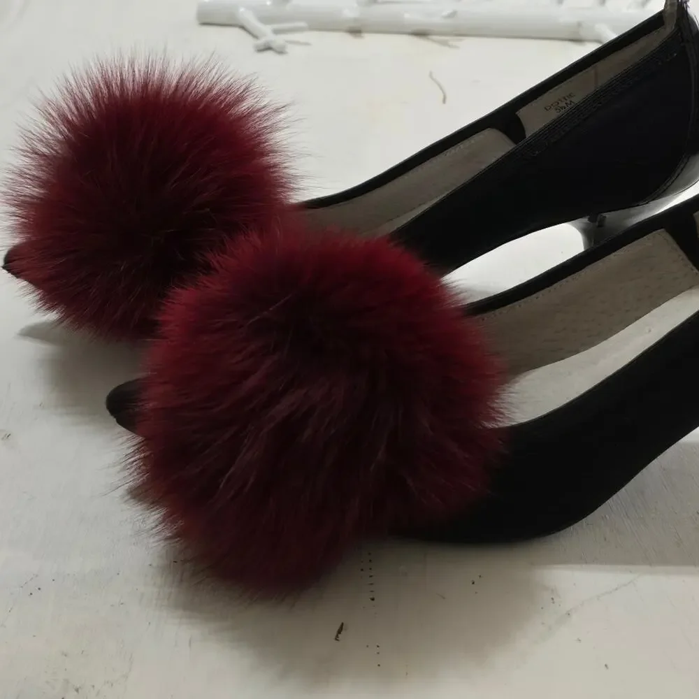 Tahari Dottie Black and Burgundy Puff Heels‎ Size 5.5